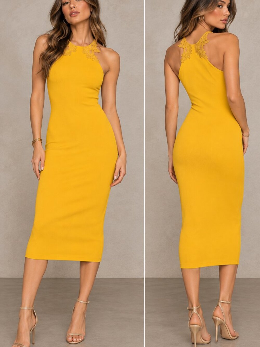 Self Portrait Ribbed Knit Sleeveless Body Con Midi Dress Size Small